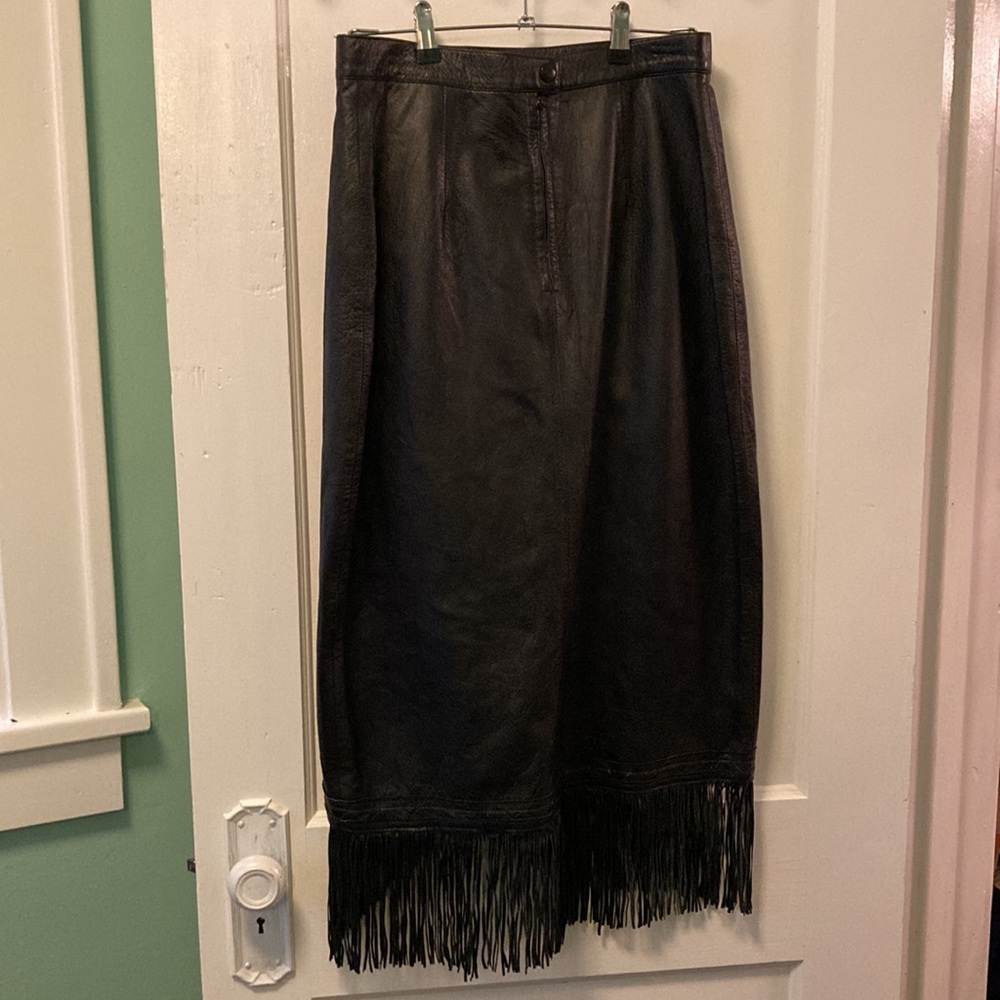 Vintage Alamo Leather Wear Fringe Skirt - Picture 5 of 8